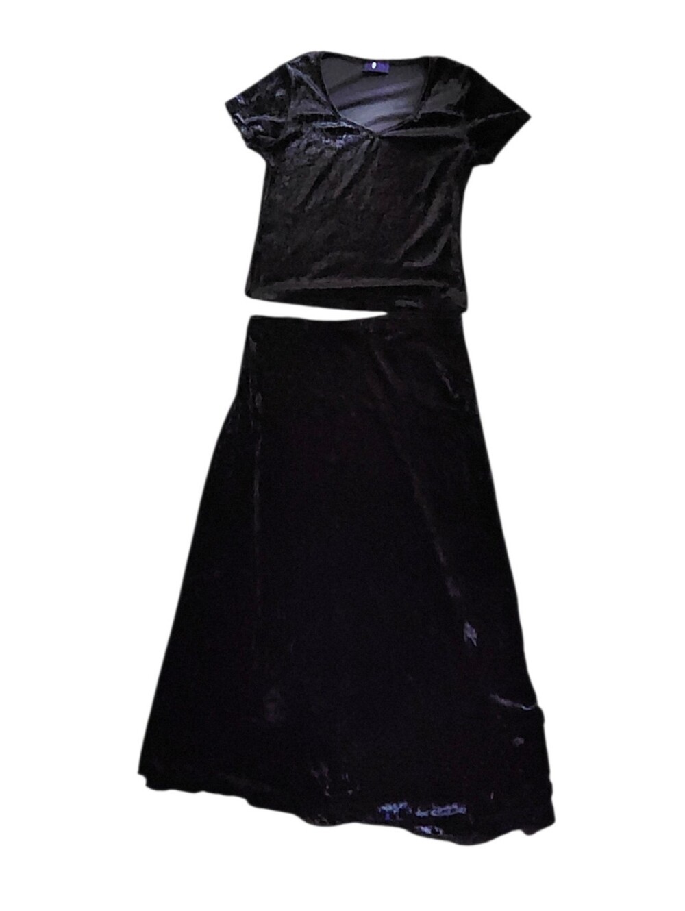 Vintage Morbid Threads Crushed Velvet Top And Skirt Set Size M